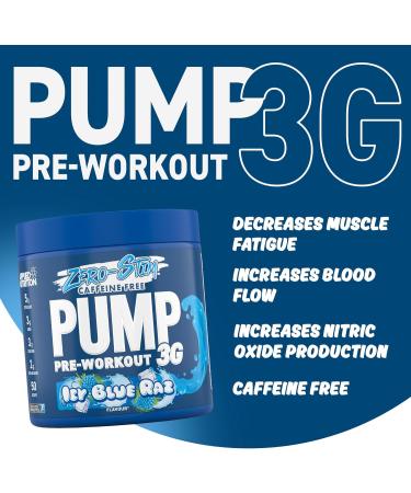 Pump 3G Pre-Workout (Zero Stimulant) Icy Blue Raz (EAN 5056555204993) 375 g - Buy Online on GoSupps.com