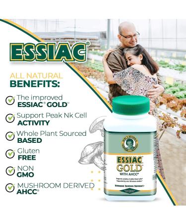 Essiac Gold Extract with AHCC Supplement - Immune Support & Antioxidant Blend - 60 Capsules - Buy Online on GoSupps.com