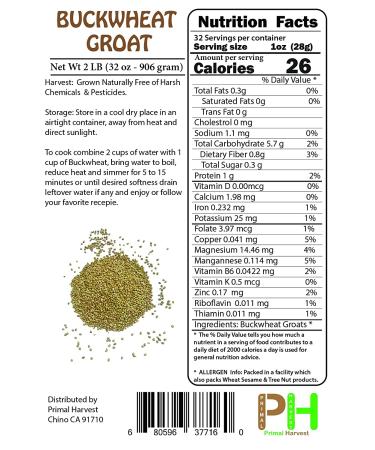 Buckwheat Groats Hulled Non-GMO Raw Vegan Bulk - 5LB (Pack of 1) - Buy Online on GoSupps.com