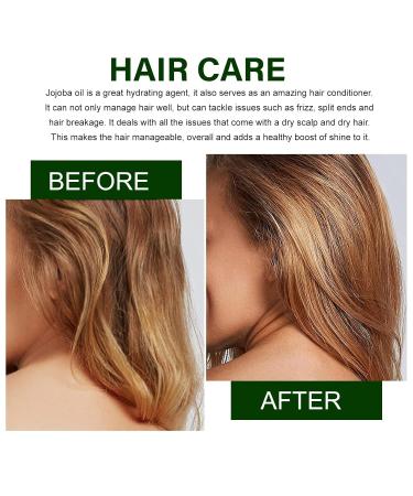 AIQIUSHA Organic Jojoba Oil 60ML - 100% Pure Cold Pressed Carrier Oil for Skin Hair Growth Frizz Control & DIY Beauty - Buy Online on GoSupps.com
