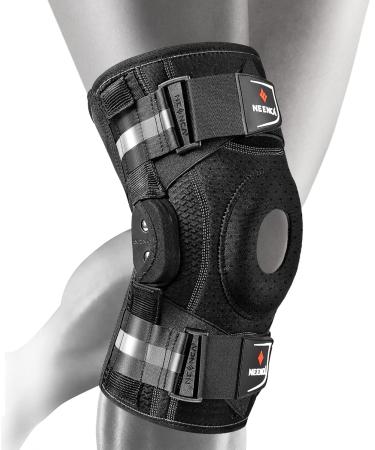 NEENCA Professional Knee Brace for Knee Pain Hinged Knee Support with Patented X-Strap Fixing System Strong Stability for Pain Relief Arthritis Meniscus Tear ACL PCL MCL Runner Sport Workout Black - Single XXXX-Large - Buy Online on GoSupps.com