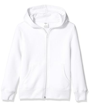 Amazon Essentials Boys and Toddlers' Fleece Zip-Up Hoodie Sweatshirt 9 Years White