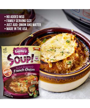 Cugino's French Onion Soup Mix 2 Pack - Traditional Baked Burgundy Flavor | Fresh Herbs & Spices | Cooks in 12 Minutes | Made in USA - Buy Online on GoSupps.com