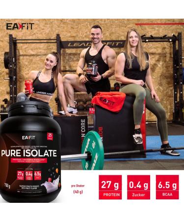 Eafit Pure Isolates Red Fruits 750g - Low Sugar & Fat Protein Powder for Muscle Building - 6.9g BCAA - Athlete Approved - Anti-Doping Certified - Gourmet Flavors - French Brand - Buy Online on GoSupps.com