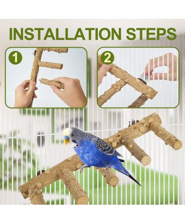 LIMIO 4 Pack Bird Swing & Perch Toys for Small Parakeets, Cockatiels, Conures - Natural Wood Bird Ladder for Cage - Ideal for Finches, Budgies, Macaws, Parrots, Love Birds - Buy Online on GoSupps.com