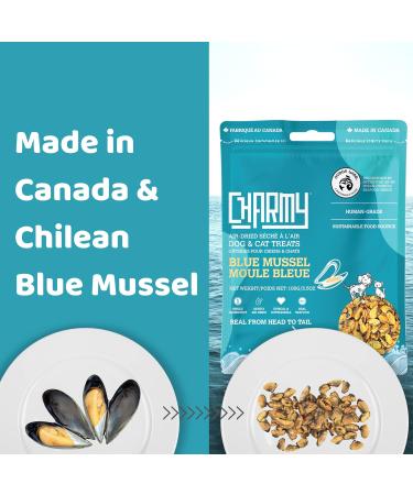 CHARMY Treats for Dogs/Cats Organic Raised Blue Mussel Promote Joint Health Rich In Omega-3 Reduces Inflammation Healthy Skin Shiny Coat Air-Dried (Gently And Slowly) Single Ingredient Made In Canada 100g/3.5oz 100 g (Pack of 1) - Buy Online on GoSupps.com