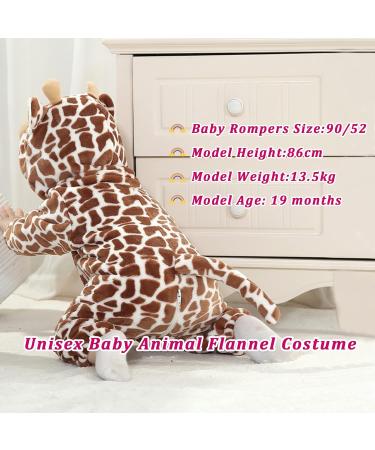 Doladola Unisex Baby Toddler Romper Jumpsuit | Hooded Cartoon Sleepsuit | Infant Outfit 0-3 Months | Coffee Cow Design - Buy Online on GoSupps.com