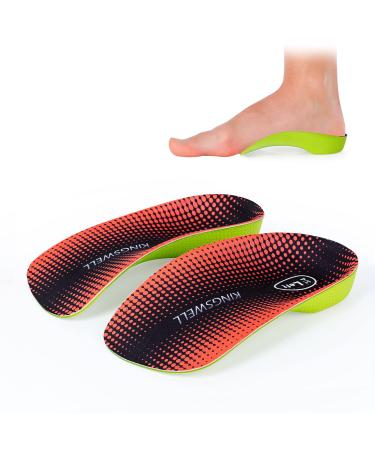 3/4 High Arch Support Insoles for Men/Women Plantar Fasciitis Insoles Orthotic Flat Feet Over-Pronation | Relief Plantar Fasciitis Heel Pain(Orange S:Men 5-6/Women 6-7)