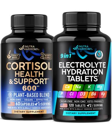 NUTRAHARMONY Cortisol Support Capsules & Electrolyte Tablets with Magnesium