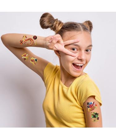 Miraculous World Shanghai Ladydragon Temporary Tattoos - 10 Sheets with Gold Metallic Accents | Ladybug, Cat Noir, Lady Dragon, Renren, Renlings & More | MADE IN USA | Skin Safe | Party Supplies - Buy Online on GoSupps.com