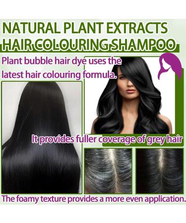 10 Pack Bubble Plant Black Hair Dye Kit - Natural Plant Extract Shampoo for Gray Hair Coverage | Includes 10 Hair Masks - Buy Online on GoSupps.com