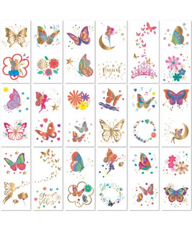 PapaKit Butterflies & Fairies 36 Temporary Fake Tattoo Set  18 Individually Wrapped Sheets | Kids Girls & Boys Birthday Party Favor Gift Supply  Non-Toxic Food Grade Ingredients Safe Removable - Buy Online on GoSupps.com