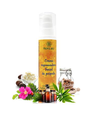 100% natural organic face cream - 50 ml. Anti-stain cream moisturizing and reaffirming for the face woman/home with propolis shea rubiginous rose jojoba and essential oils.