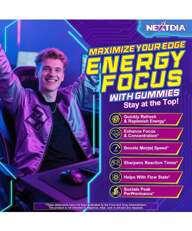Energy & Focus Gummies with 100mg Caffeine Anhydrous for Gamers Workers Weekend Warriors Hakkue Brain Supplement + L-Theanine B12 & B6 Boosts Fast Energized Concentration Reaction Speed 1Pack 60 Count (Pack of 1) - Buy Online on GoSupps.com