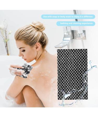 LIAMGUS exfoliating Towel Japanese exfoliating Towel exfoliating Cloth Japanese Bath Wash Scrub Cloth 3D Texture Fluffy Foam Lather Back Scrubber Dead Skin Removal Soft and Smooth Skin - Buy Online on GoSupps.com