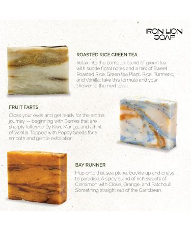 Iron Lion Vegan All Natural Men's Soap Bars Variety Pack - Organic, Plant Based Soap for Body, Face, Hands, and Bath (6 Pack) - Buy Online on GoSupps.com
