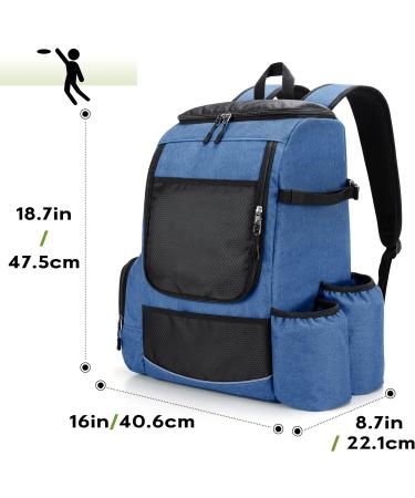 SLEAF Disc Golf Backpack - 24-26 Disc Capacity & Waterproof PU Material - Blue - Buy Online on GoSupps.com