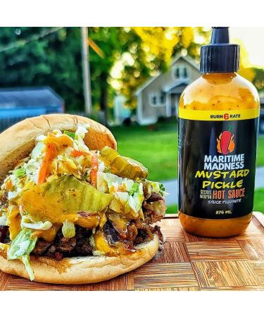 Mustard Pickle Hot Sauce Maritime Madness 275ml Squeeze Bottle Vegan Gluten Free Dairy Free Soy Free Onion/Garlic Free Keto Friendly Made in Canada - Buy Online on GoSupps.com