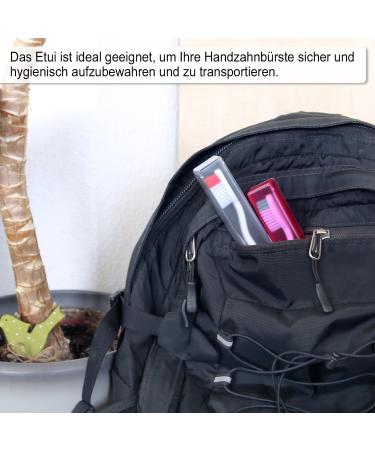 COM-FOUR 2-Pack Toothbrush Case - Transport & Storage Box for Hand Toothbrushes | Transparent & Black 20 cm | Ideal for Travel & Organization - Buy Online on GoSupps.com