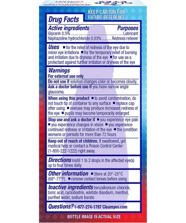 Clear Eyes Cooling Comfort Relief Eye Drops 0.5 Fl Oz - Redness Relief Solution - Buy Online on GoSupps.com
