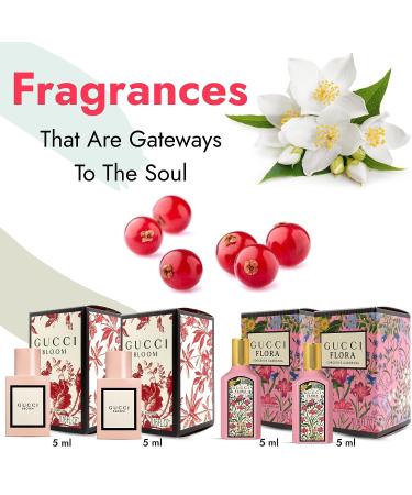 Gucci 4 Piece Mini Perfume Gift Set for Women - Bloom EDP and Flora Gorgeous Gardenia EDP - 0.16 oz Splash Bottles - Buy Online on GoSupps.com