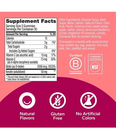 Olly Undeniable Beauty Hair  Skin & Nails Gummies with Biotin - 60 Count - Buy Online on GoSupps.com