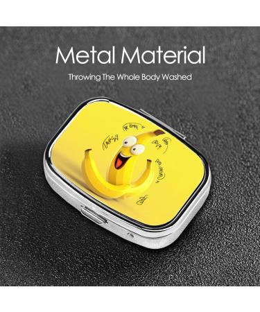 Yellow Banana 2 Compartment Pill Case | Cute Travel Pill Box & Organizer for Pocket Purse & Gifts - Buy Online on GoSupps.com