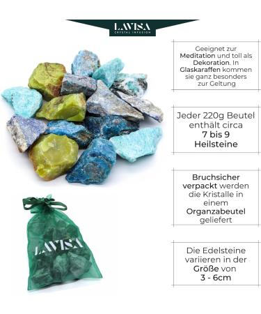 Lavisa Premium Healing Stones Set | 100% Natural Gemstones & Crystals for Decoration & Water Treatment | Vital Mix for Gem Water - Buy Online on GoSupps.com