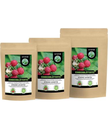 Raspberry leaf herbal tea cut gently dehydrated 100% pure and natural (125g) - Buy Online on GoSupps.com
