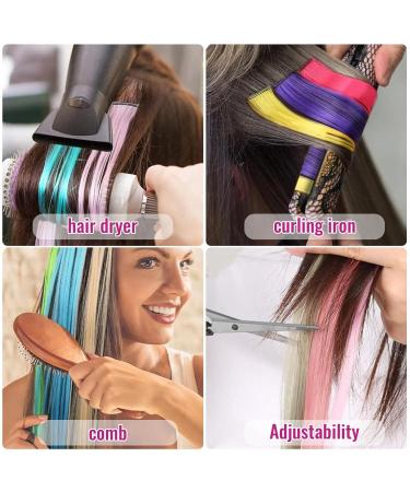 22-Piece Rainbow Hair Extensions | Fashion Synthetic Clip-Ins for Cosplay & Women - Buy Online on GoSupps.com