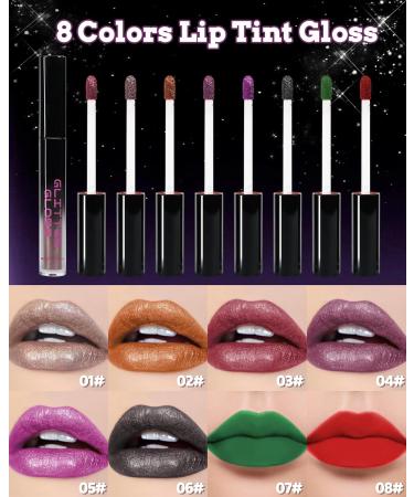Rouge a Levre Paillet M tallique Rouge L vres Violet Brillant Mat Longue Tenue Waterproof Lip Stain Hydratant Lip Gloss Crayon a Levre Haut Pigment Sans Transfert Cadeaux Maquillage Femme-05 05 Violet - Buy Online on GoSupps.com