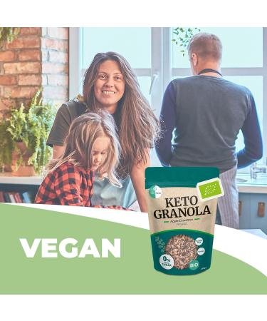 GoKeto BIO Keto Granola Apple Cinnamon 290g Low Carb Keto Muesli for a delicious keto breakfast with coconut chips nuts fruits sunflower seeds & pumpkin seeds vegan glutenfree - Buy Online on GoSupps.com