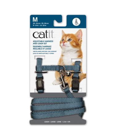 Catit Nylon Adjustable Cat Harness and Leash Set, Medium, Blue - Buy Online on GoSupps.com