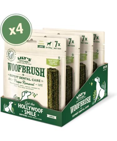 Lily's Kitchen Woofbrush Dental Chew - Natural Dental Sticks for Large Dogs (4 Packs of 7 Chews) Dental Care 329 g (Pack of 4) - Buy Online on GoSupps.com