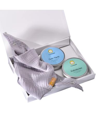 L wenkind gift set for children (4-12J.) With a neckerchief medi and herbal pads good night and snotty-support in sleep problems and in the cold period gray