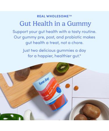 FIRST DAY Womens 3-in-1 Probiotic Gummies Prebiotic + Probiotic + Postbiotic Supplement Supports Digestive & Oral Health Immune Function & Energy Levels 30-Day Supply 60 Count (Pack of 1) Bottle - Buy Online on GoSupps.com