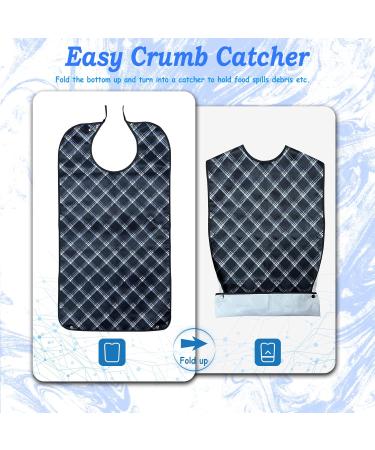 Epochleno Waterproof Bibs for Adults - 2 Pack XL | Reusable Senior Crumb Catcher - Black & Blue for Men & Women - Buy Online on GoSupps.com