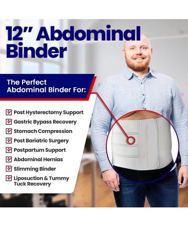 Abdominal Binder Post Surgery for Women/Men - Stomach Support Postpartum Wrap - Plus Size Belly Band for C-Section/Pregnancy - Umbilical Hernia Belt (M) - Buy Online on GoSupps.com