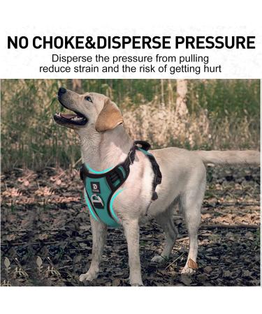 Dociote Anti-Pull Dog Harness for Medium & Large Dogs - Reflective Safety Harness with Handle - Turquoise (1 Pack) - Buy Online on GoSupps.com