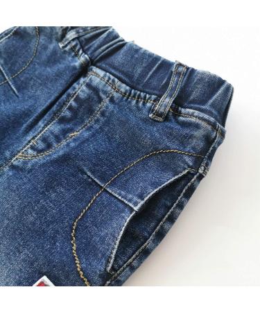 KIDSCOOL SPACE Baby Ripped Jean Toddler Elastic Waist Distressed Denim Pants Blue-2150 | 18-24 Months - Buy Online on GoSupps.com