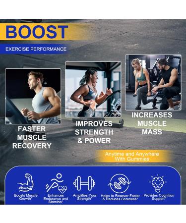 Lysimi Creatine Monohydrate Gummies 8000mg for Men & Women Creatine Monohydrate for Muscle Strength Muscle Builder Energy Boost Pre-Workout Supplement Blueberry Flavor 120Count - Buy Online on GoSupps.com