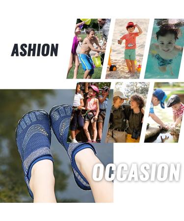 Ashion Kids Barefoot Shoes | Dark Blue Aquasque Fitness & Water Shoes 38 EU | Ideal for Beach & Swimming - Buy Online on GoSupps.com