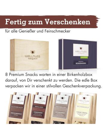 Buy Mens Evening Best of Chocolate Gift Set | 8 Premium Snacks with Noble Nuts in Birch Wood Box | Perfect Gift for Men Friends & Family | Wellnut Premium - Buy Online on GoSupps.com