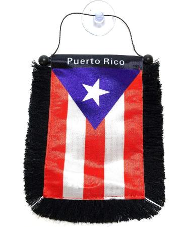 Puerto Rico Car Flag Decals - Quality Mini Banner for Windows - Puerto Rican PR Home Accessories - Ideal Car Flag Accessory for Men and Women - Buy Online on GoSupps.com