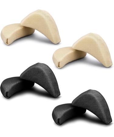Soft Sponge Adjustable Shoe Filler Big Toe Plug Foot Brace Pads - 4 Pairs Skin & Black Inserts for High Heels - Relieve Foot Pain & Make Shoes Fit Better - Unisex Design - Buy Online on GoSupps.com