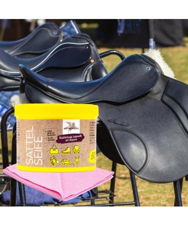 ESNADO Leather Soap with Sponge & Microfiber Cloth - Perfect Cleaner for Smooth Leather Saddles & Motorcycle Gear (250 ml) - International Shipping Available - Buy Online on GoSupps.com