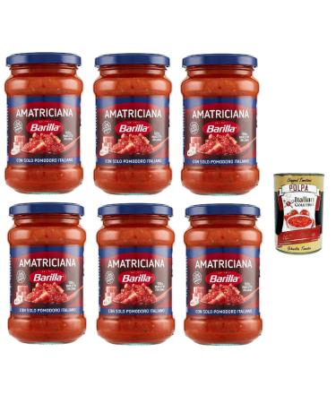 Italian Gourmet E.R. Barilla Amatriciana Pasta Sauces - Ready Tomato - Bacon Onion and Chilli Sauce - 400g + Italian Gourmet Polpa 400g