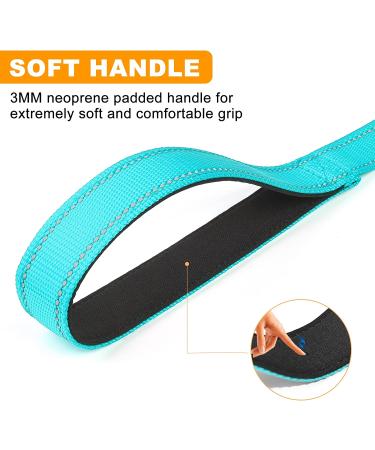 Matilor Reflective Dog Leash with Padded Handle - Nylon Leash for Large, Medium, Small Dogs - Turquoise - Buy Online on GoSupps.com