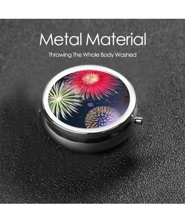 Splendid Fireworks Round Pill Box - 3 Compartment Portable Organizer for Travel | Best Travel Pill Box - Buy Online on GoSupps.com
