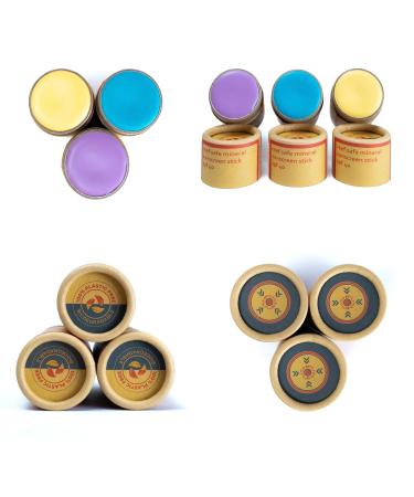 Sol Sauce Colorful Zinc Sunscreen Sticks All Natural Non-Toxic Reef Safe Non-Staining Plastic-Free Packaging yellow blue and purple - Buy Online on GoSupps.com